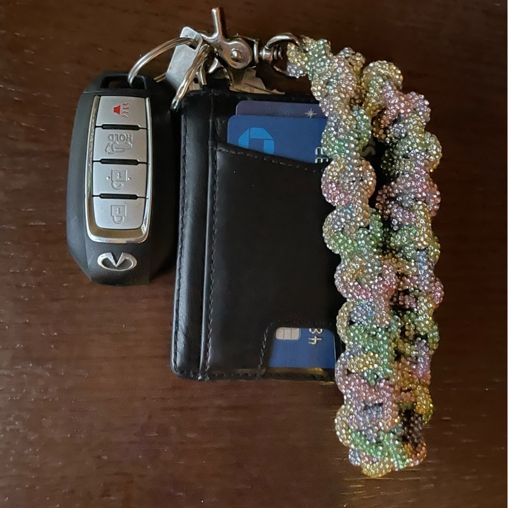 Handmade Rainbow Crystal Rhinestone Wristlet Keychain – Removable & Sparkly-New - Picture 8 of 8